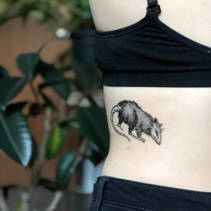 NatureTats - Wholesale Temporary Tattoo - Opossum Temporary Tattoo3