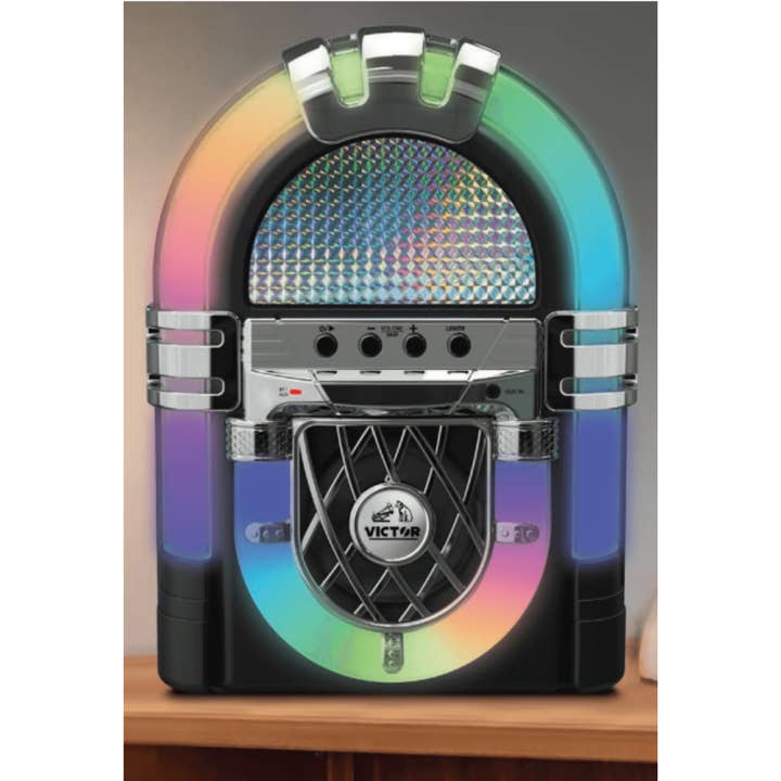JupiterGear Home - Wholesale Speakers - Victor BLVD Mini Bluetooth Jukebox with Multicolor LED Light1