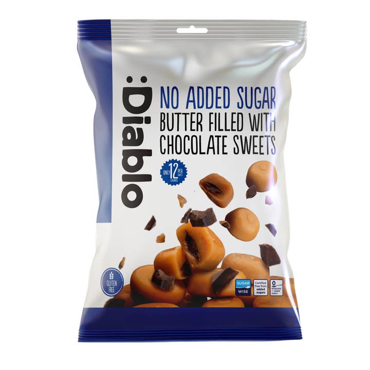 Diablo NAS-boter gevuld met chocoladesnoepjes 75 g voor wholesale door Diablo Sugar Free