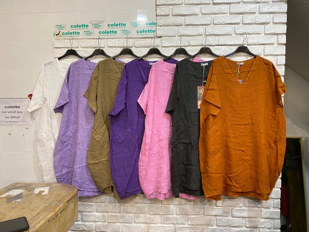 la maison des fibres naturelles - Wholesale Tunic - Women's - Tunic 62804 100% linen made in Italy48