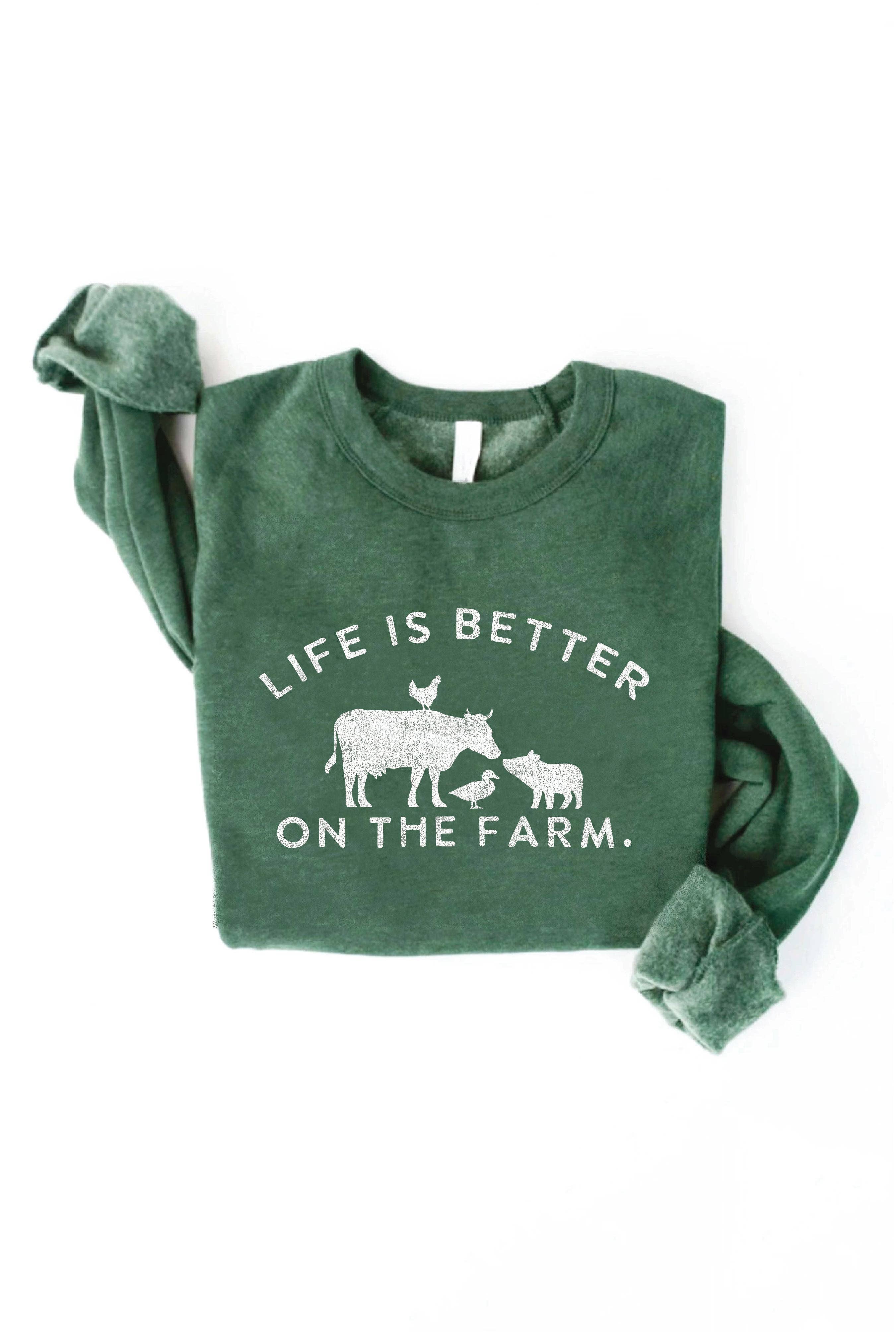 OAT COLLECTIVE - Wholesale Graphic Sweatshirt - Women's - LIFE IS BETTER ON THE FARM Graphic Sweatshirt7