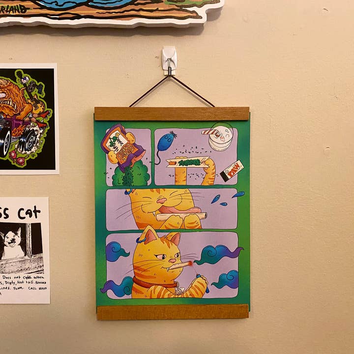 Tara Sullivan – wholesale Konsttryck – Cat Wall Art | Rolig konst Print | kattmynta hög | Heminredning | Kattkonst Print | Kattillustration | Komisk konst | Stoner Estetisk