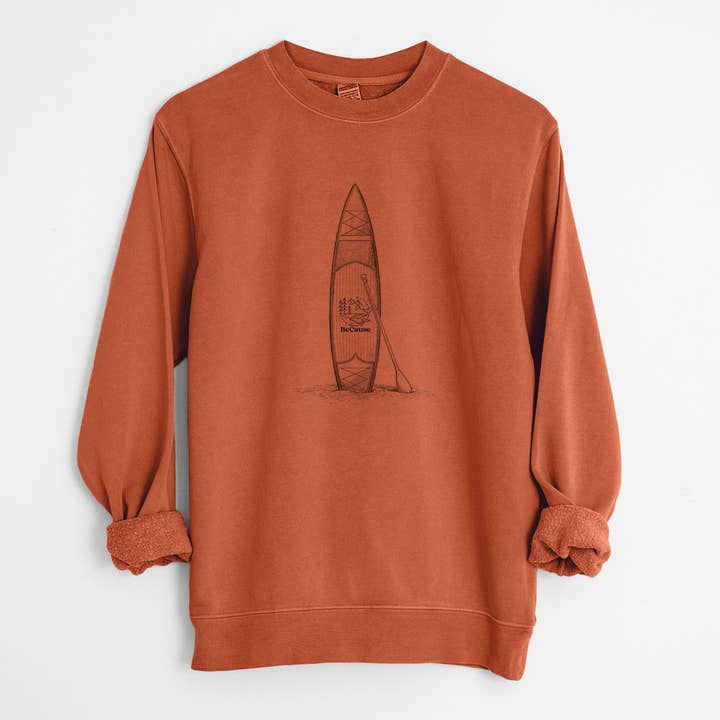 Stand-up Paddle Board - Unisex Pigment Dyed Crew Sweatshirt for wholesale by Because Tees