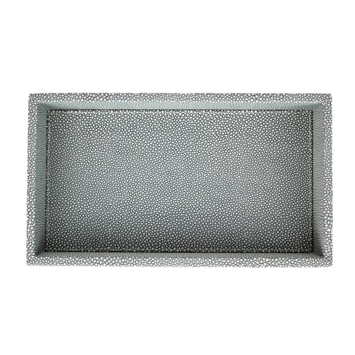 Signature Home Collection GmbH – Großhandel Deko-Tablett – Tablett rechteckig klein Kunstleder Rochen blau Organizer