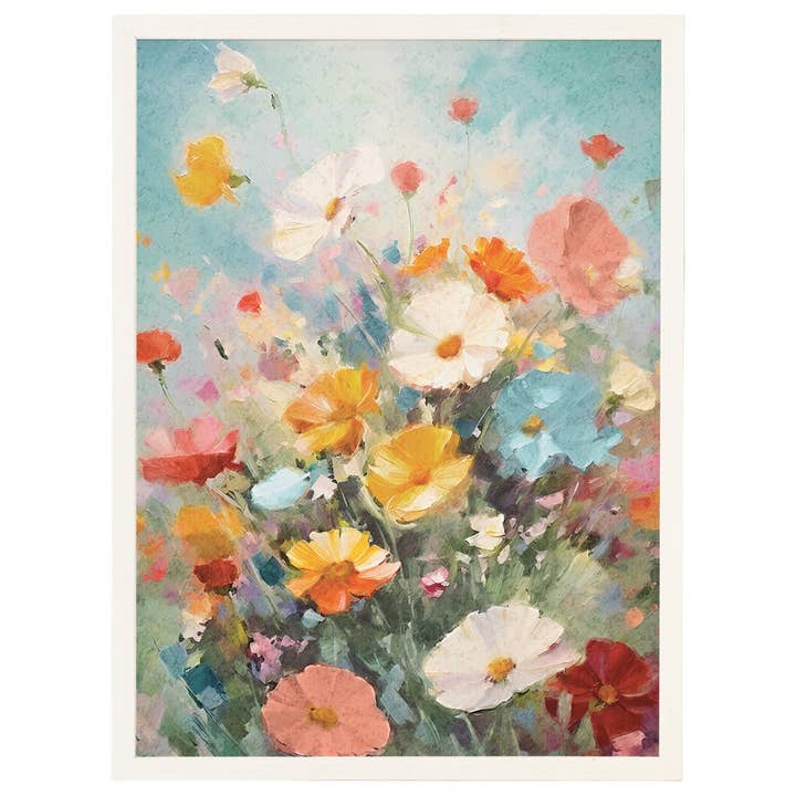 Färgglad Blommig Oljemålning - Tunn Rektangulär Ram för wholesale av Sincere Surroundings