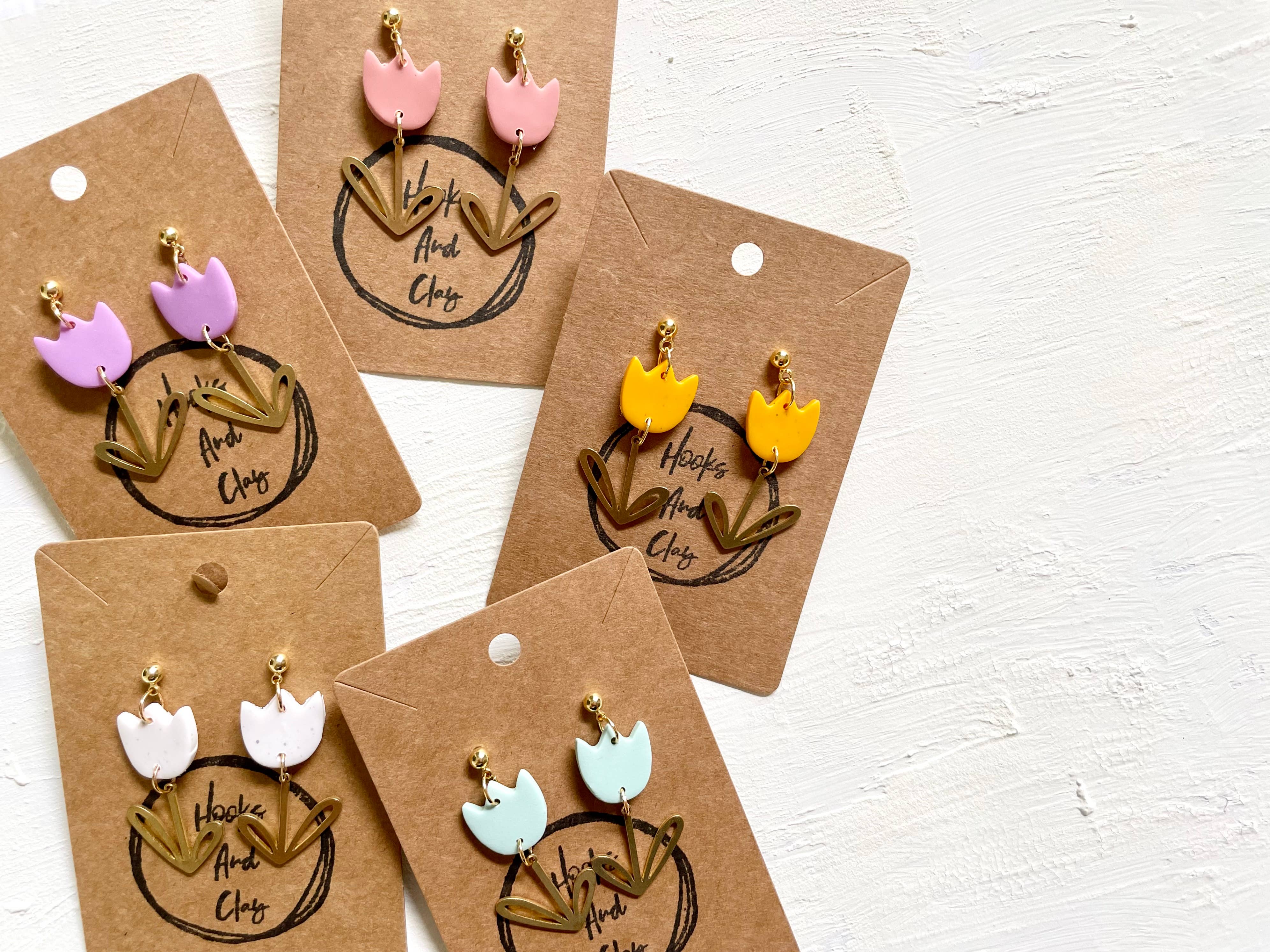 Hooks and Clay - Wholesale Dangle Earrings - Spring Tulips- Polymer Clay2