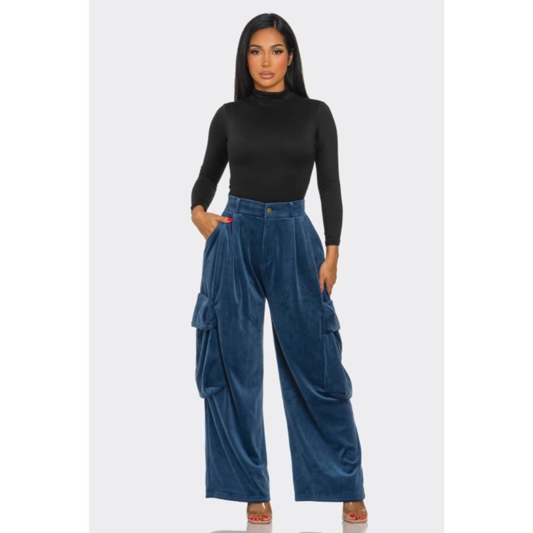 LOVE SENSE - Wholesale Pants - Women's - VELVET BAGGY CRAGO PANTS 7