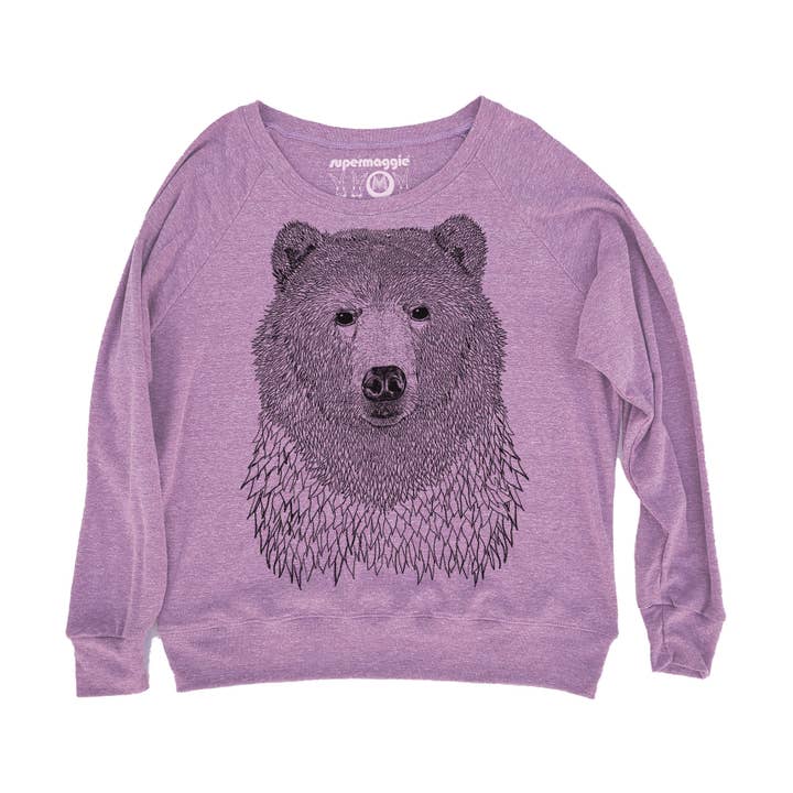 Supermaggie @ Faire - Wholesale Graphic Sweatshirt - Women's - Bear Pia Tri Blend Pullover2