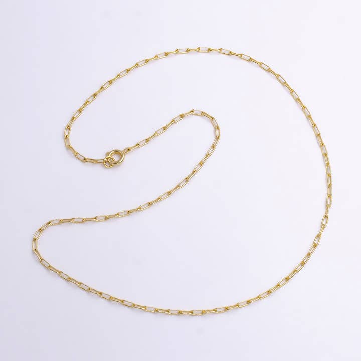 16" Gold Filled 1.8mm Dainty Paperclip Choker Chain Necklace for wholesale by Aim Eternal