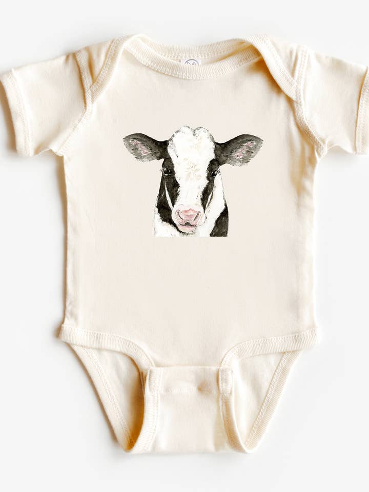 WLDFLWR Studio - Wholesale Bodysuit (Non-Footed) - Baby - Cow Onesie® – Personalized Cow Baby Onesie®