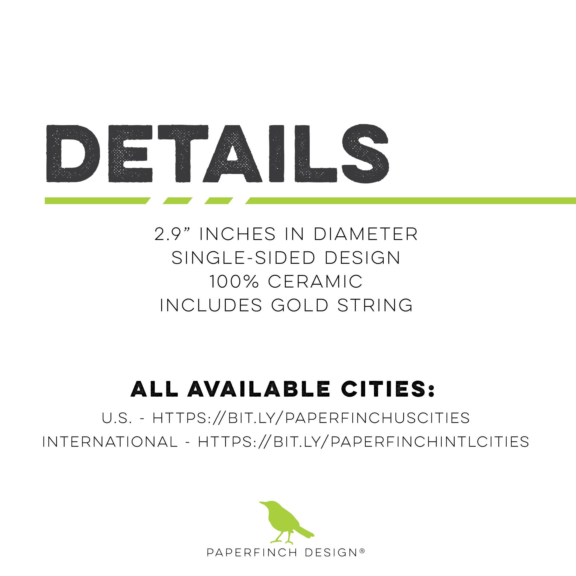 Paperfinch Design - Wholesale Ornament - Louisiana city skyline ornament | choose your city9