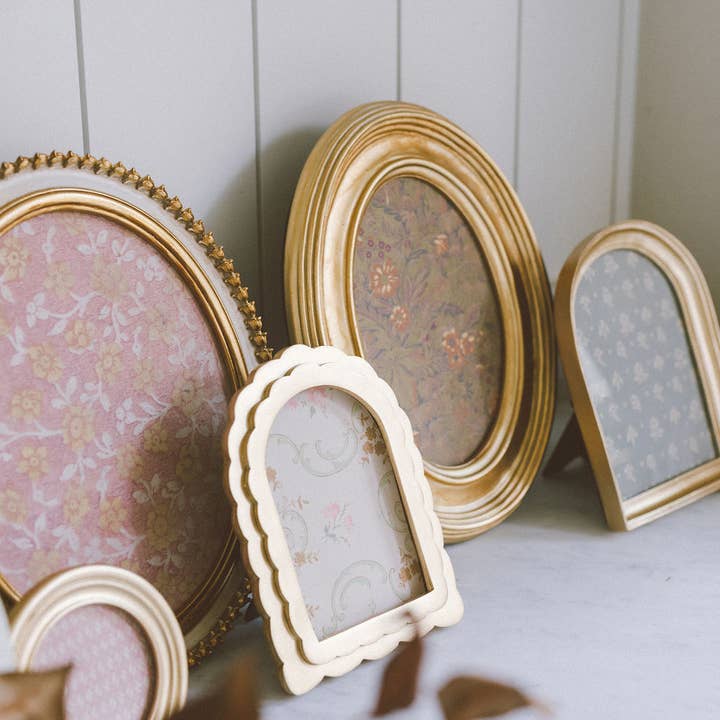 Petal Lane Home - Wholesale Picture Frame - Scalloped Gold Arch Photo Frame1