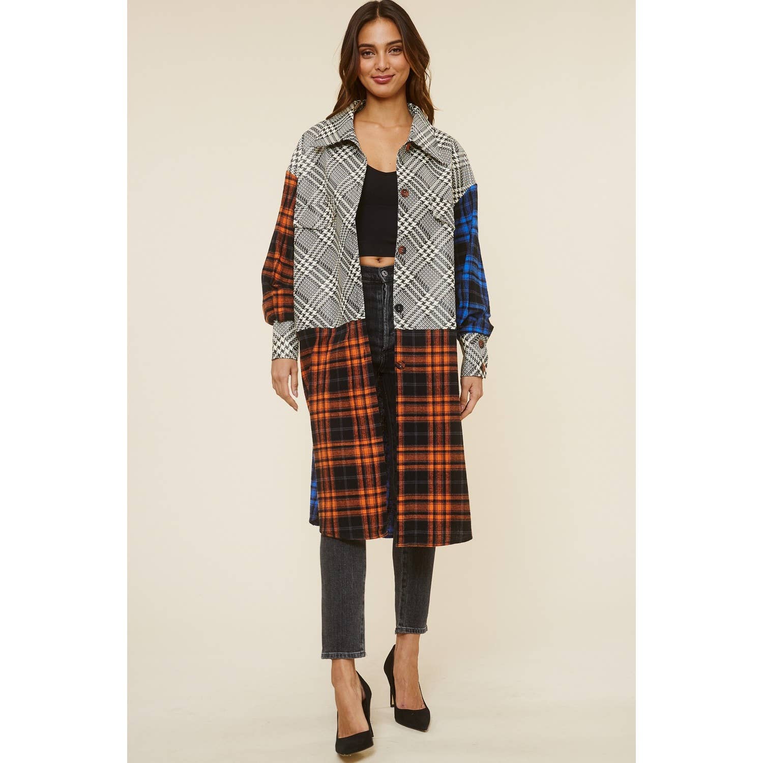 MULTI Giacca a quadri in tessuto misto in vendita all'ingrosso su Faire6