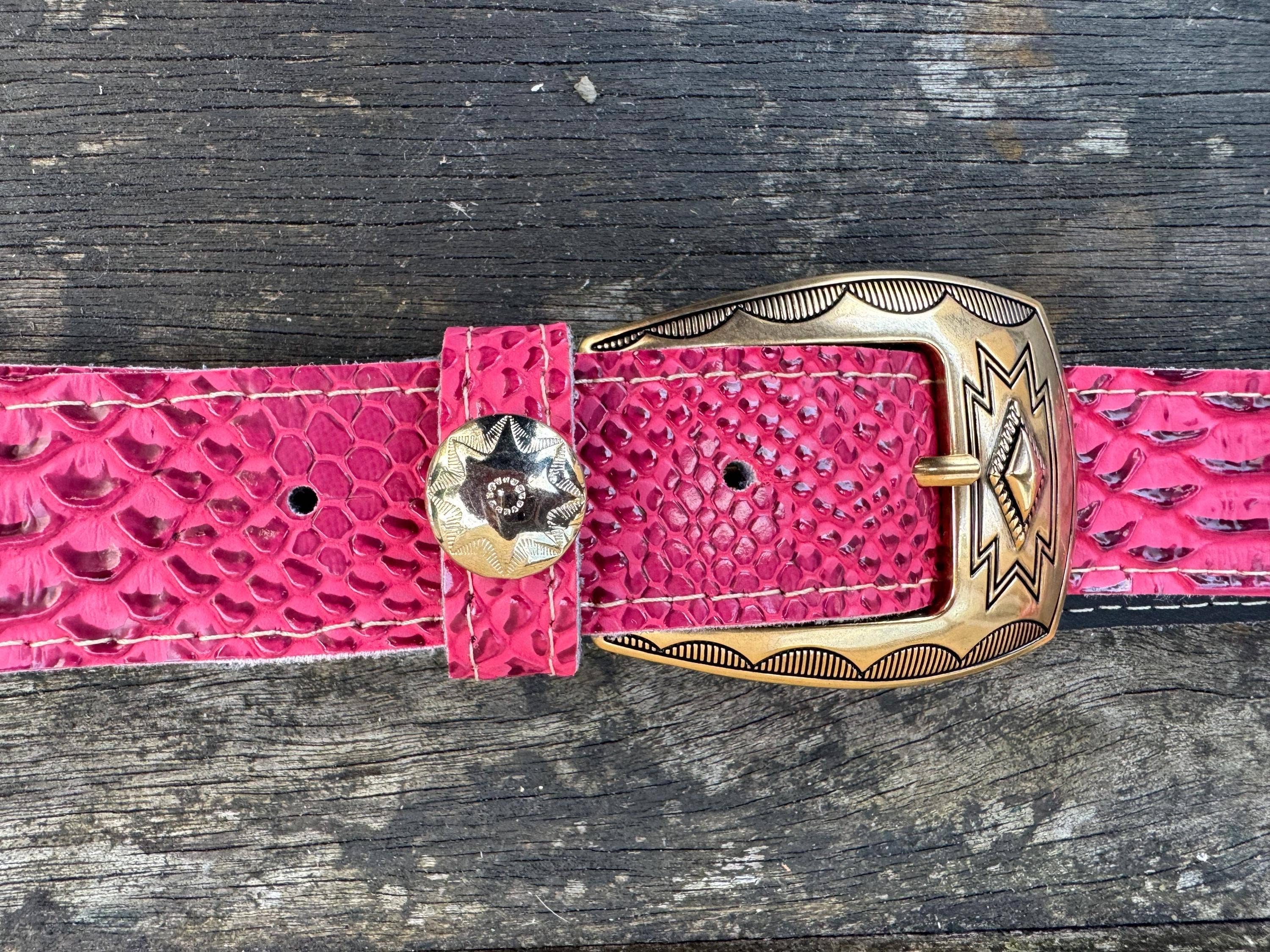 WAITZ – wholesale Belt – Women's – Labelle fuchsia  snake belt1