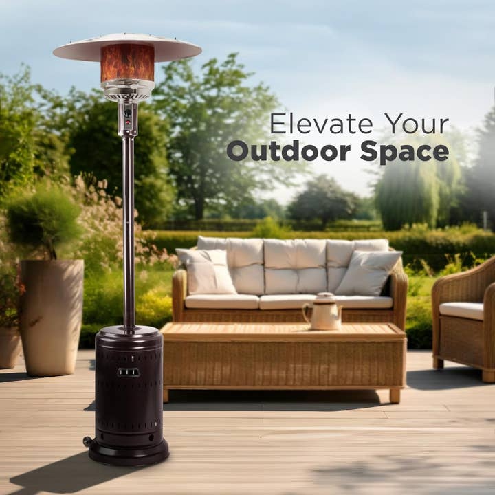 46,000 BTU Outdoor Patio Heater With Wheels Havana Bronze for wholesale on Faire5