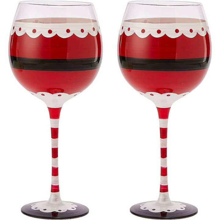 The Wine Savant / Khen Glassware - Wholesale Wine Glass - Santa Elf Holiday Stemmed Wine Glass by Gute - 18oz Holiday6