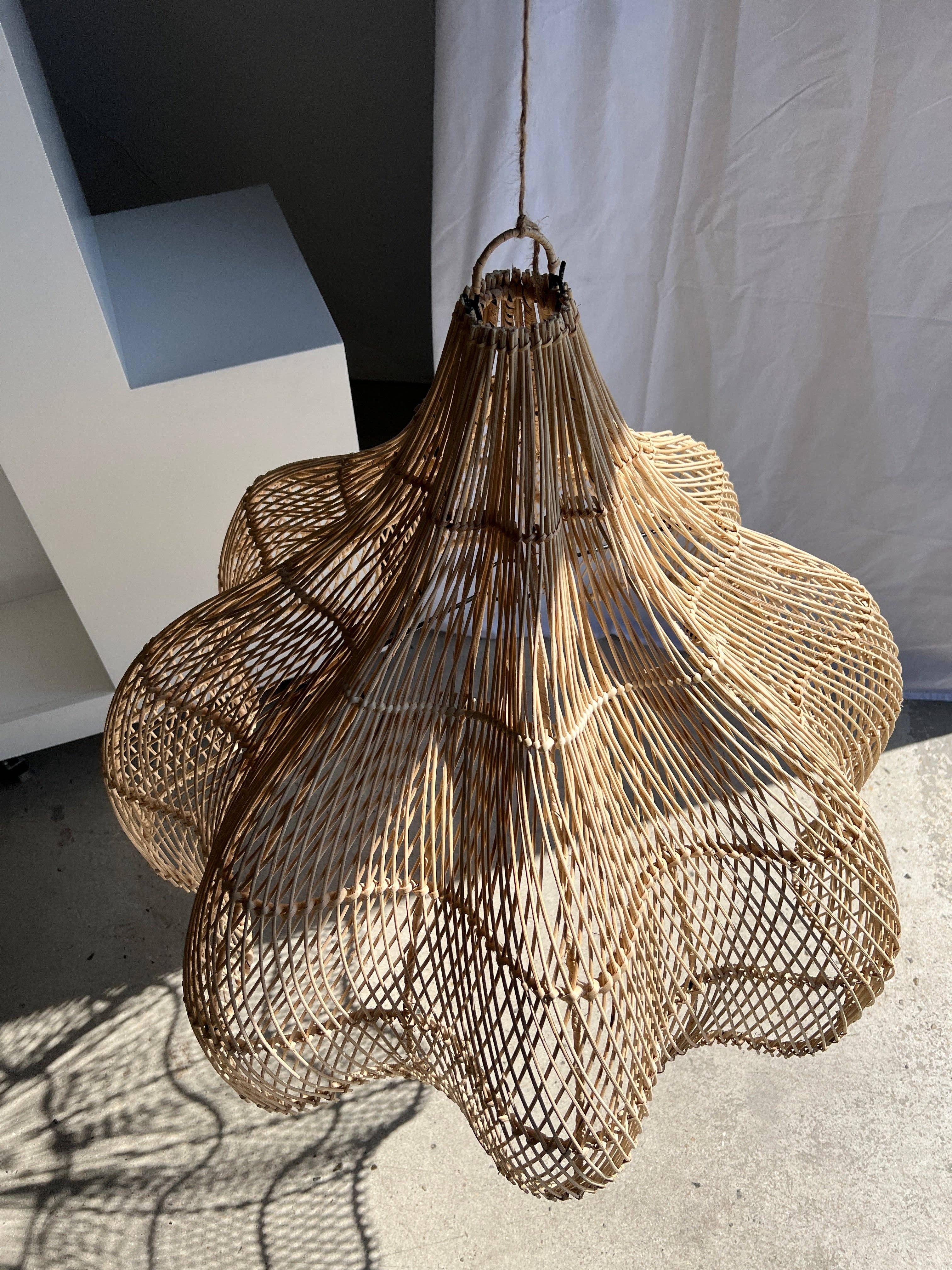 Office Objets - Wholesale Chandelier/Hanging Light - Pendant light, flower-shaped rattan fixture, tulip, corolla H:80cm D80cm49