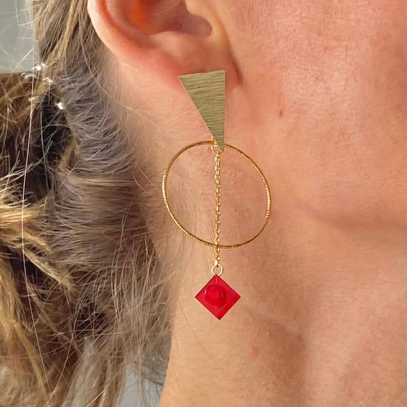 Brique d'Oreille - Vente Boucles d'oreilles pendantes - Boucles d'oreilles ethniques dorées - Les Voyageuses9