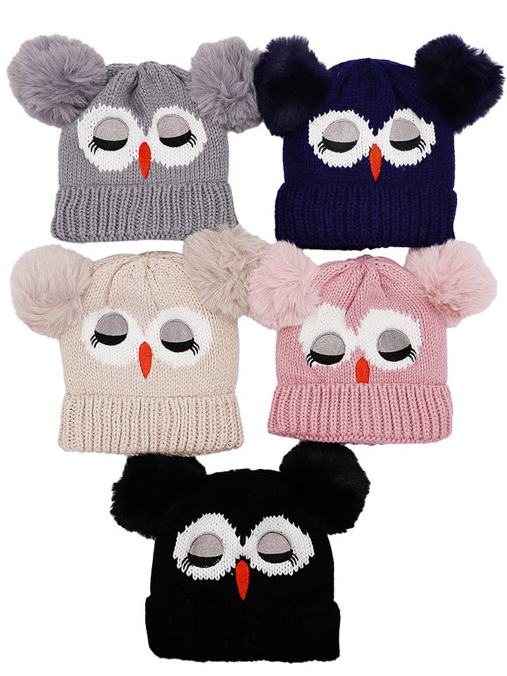 Grof gebreide muts van Sleeping Owl Fuzzy Fleece voor wholesale door Cap Zone