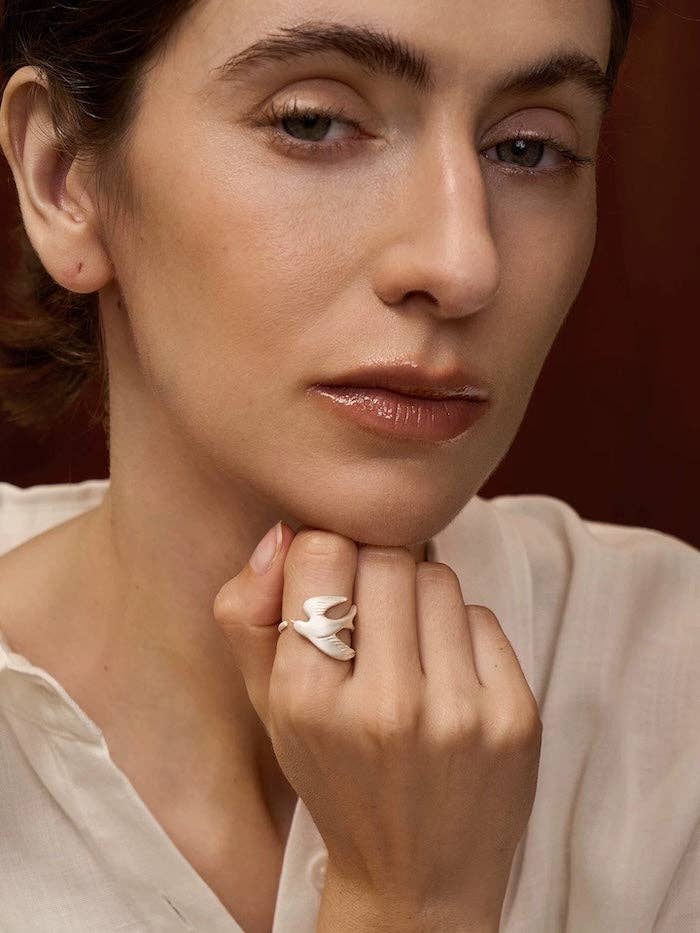 LanLivia – wholesale Cocktail/statement ring – Sterling Silver Heaven Bird Ring5