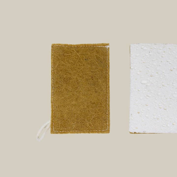 Cellulose Sponge with Sisal Scrubber – Plastic-Free Kitchen  for wholesale by The Waste Less Shop