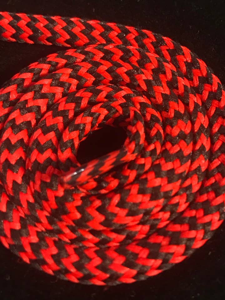 Red and Black Hybrid Shoelaces Chevron Pattern for wholesale by The Shoelace Factory