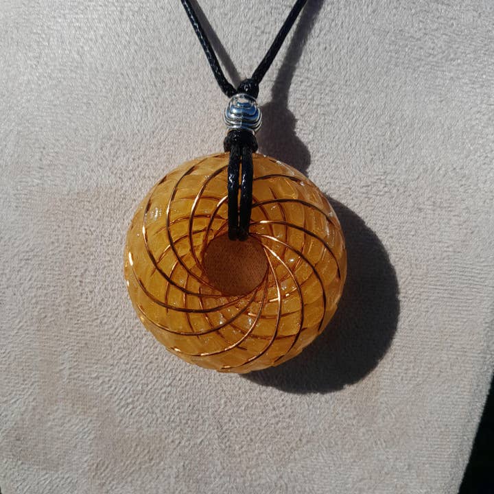 Mundo Orgon - Wholesale Spiritual Stone/Crystal - Rodin Coil with Citrine Quartz - 50mm - Vortex Wave Generator6