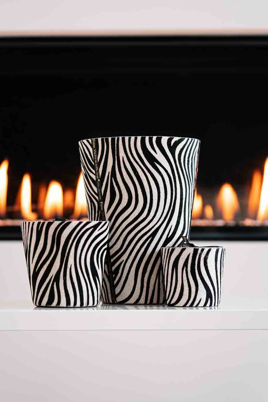 Sable Decorative Scented Design Candle - Zebra Black for wholesale on Faire6