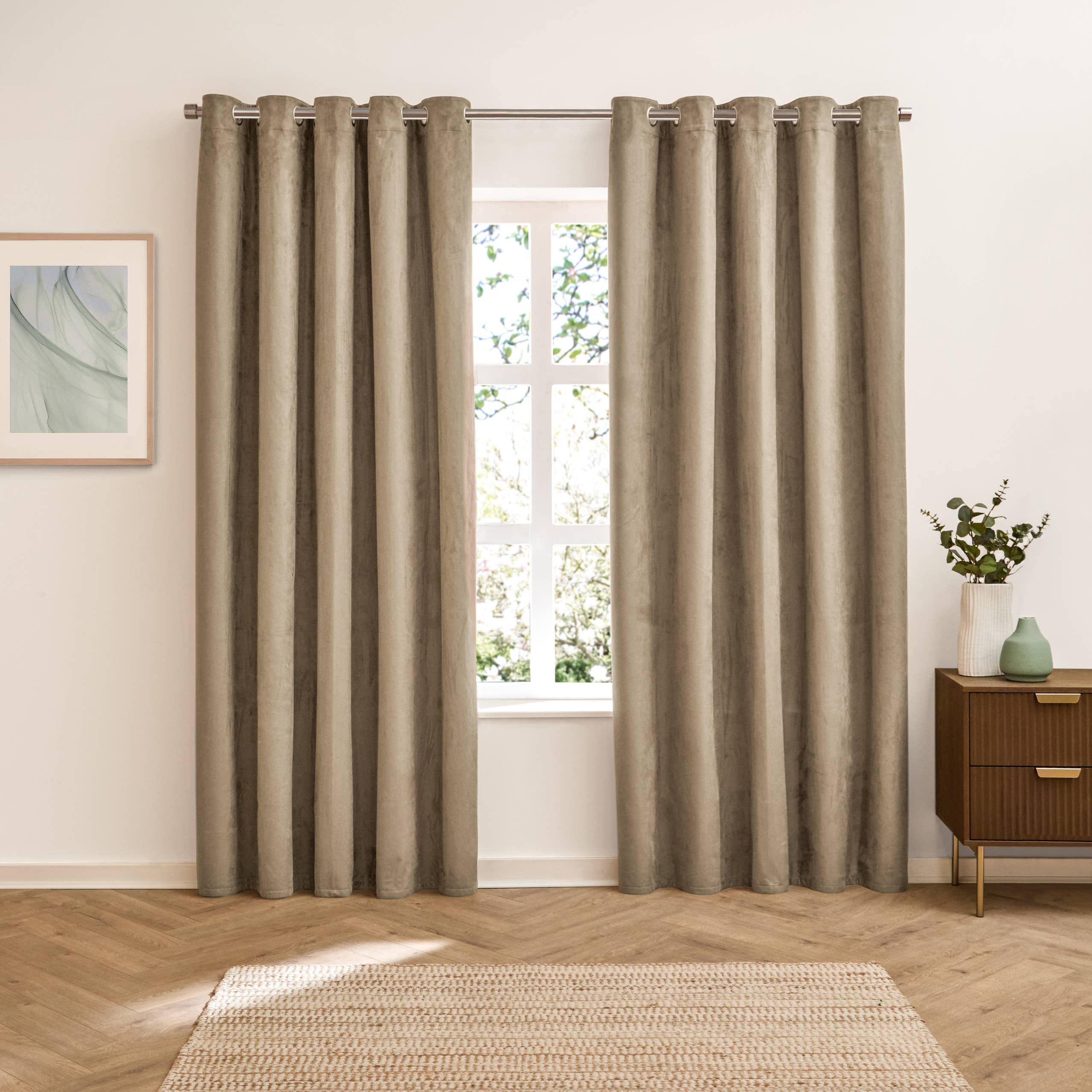 Verso Suede 100% Blackout Eyelet Curtains Mocha for wholesale on Faire5