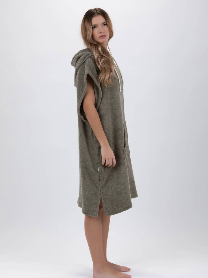 PACIFIQUE SUD - Wholesale Poncho - Women's - Poncho Surf Verde - Tamanho Médio - Algodão - sem mangas3