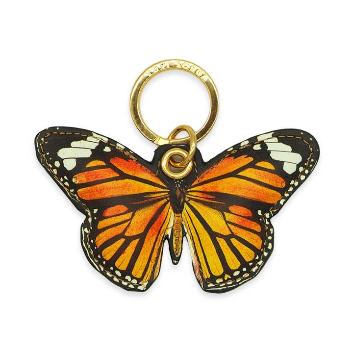 'Alkemest – Engroshandel Nøglering - Dame – Monarch Butterfly nøglering - trykt ægte læder1