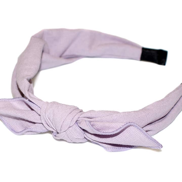 Hør Slips Sløjfe Overdækket Alice Bånd - Lilla - HAB115 for engroshandel hos Hepburn & Co.