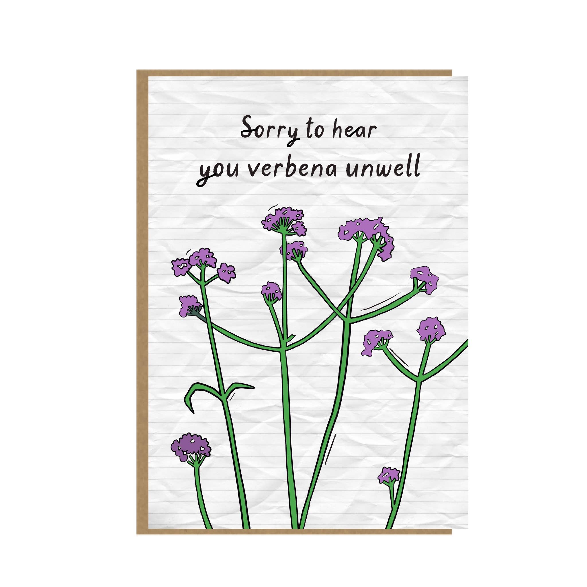 Pickled Prints - Wholesale Get Well Card - Verbena - Garden Pun - Get Well Soon - 4x6 - plant puns0
