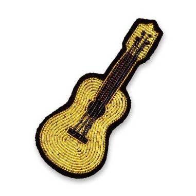 Hand embroidered brooch - Guitare for wholesale by Macon & Lesquoy