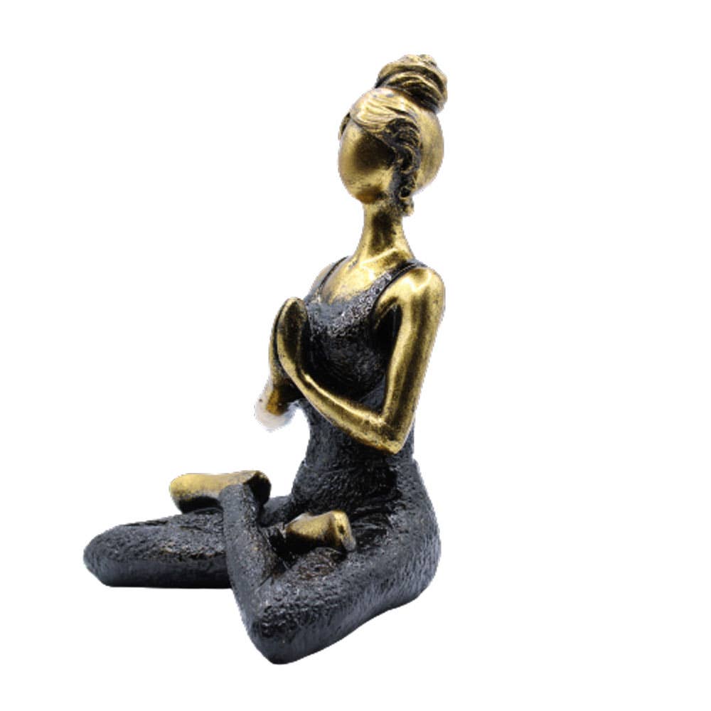 AWGifts Europe - Wholesale Decorative Figurine - Yoga Lady Figure -  Bronze & Black 24cm1