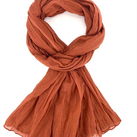 Maison Unik Accessoires - Wholesale Scarf - Unisex - Unisex cotton scarves 6 plain autumn-colored chèches1
