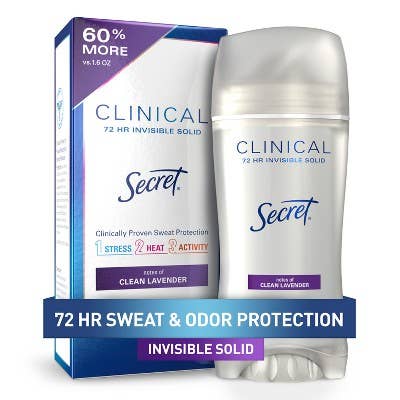 Secret Clinical Invisible Solid Antiperspirant & Deodorant Clean Lavender 2.6oz - Imperfect Box for wholesale by This is Beauty