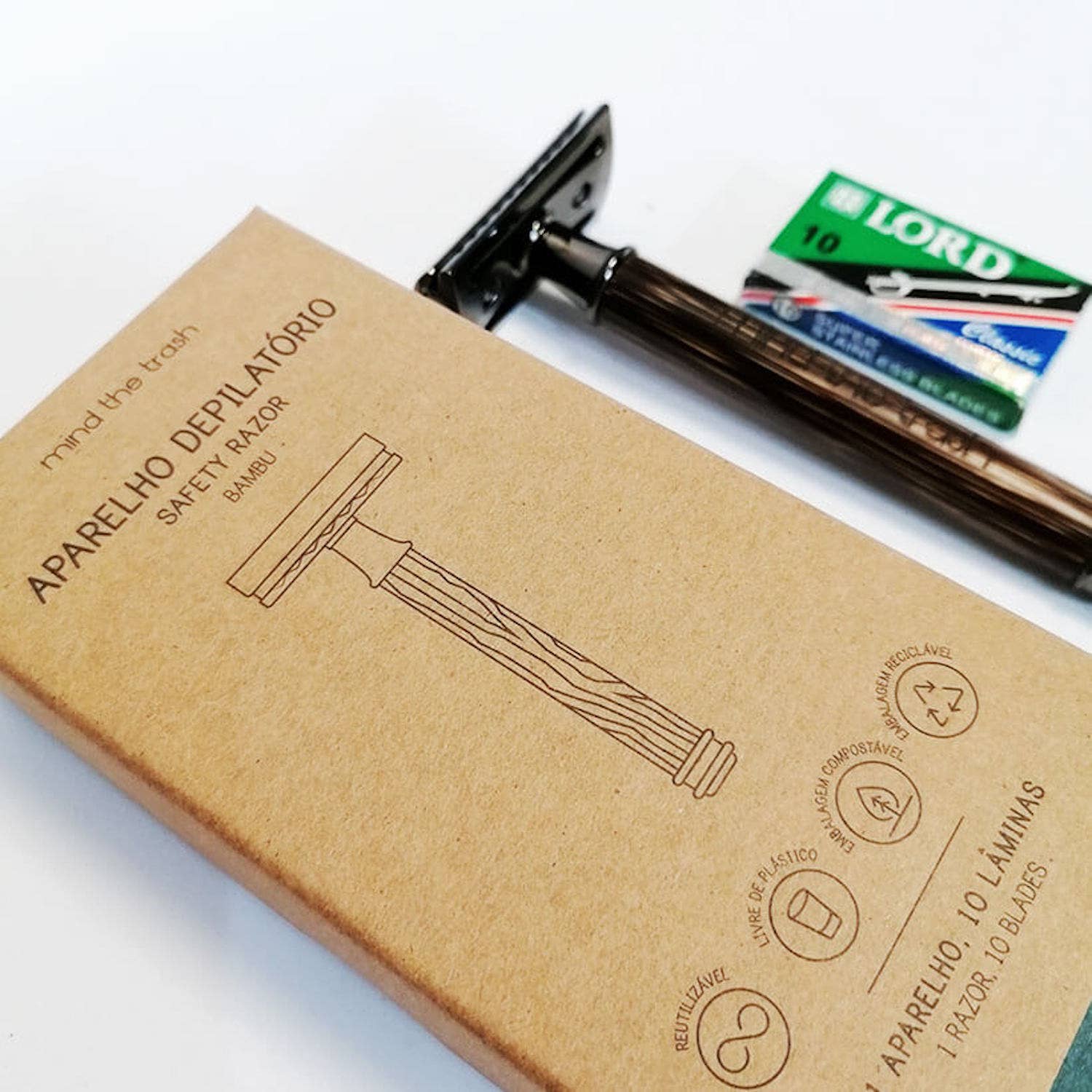 Mind the trash - Vente Rasoir - Rasoir de sécurité réutilisable avec manche en bambou – Mind the Trash2