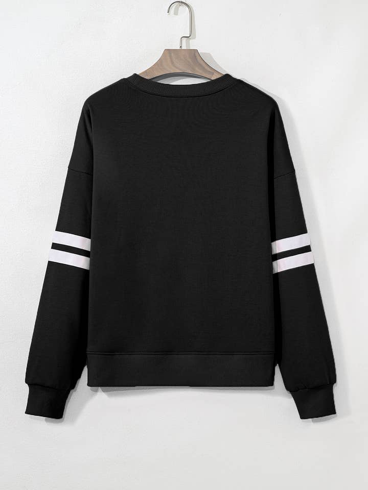 Babs + Birdie - Vente Sweat-shirt – femme - Rudy | Sweat-shirt oversize à épaules tombantes avec rayures universitaires16