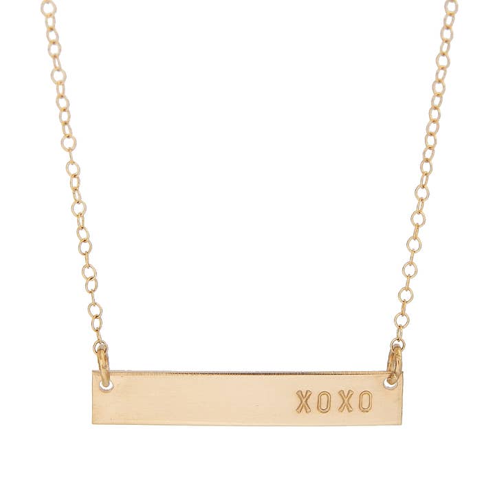 Barberry & Lace Handmade Jewelry - Wholesale Pendant/Charm Necklace - XOXO Bar Necklace | 14k Gold Fill & Sterling Silver
