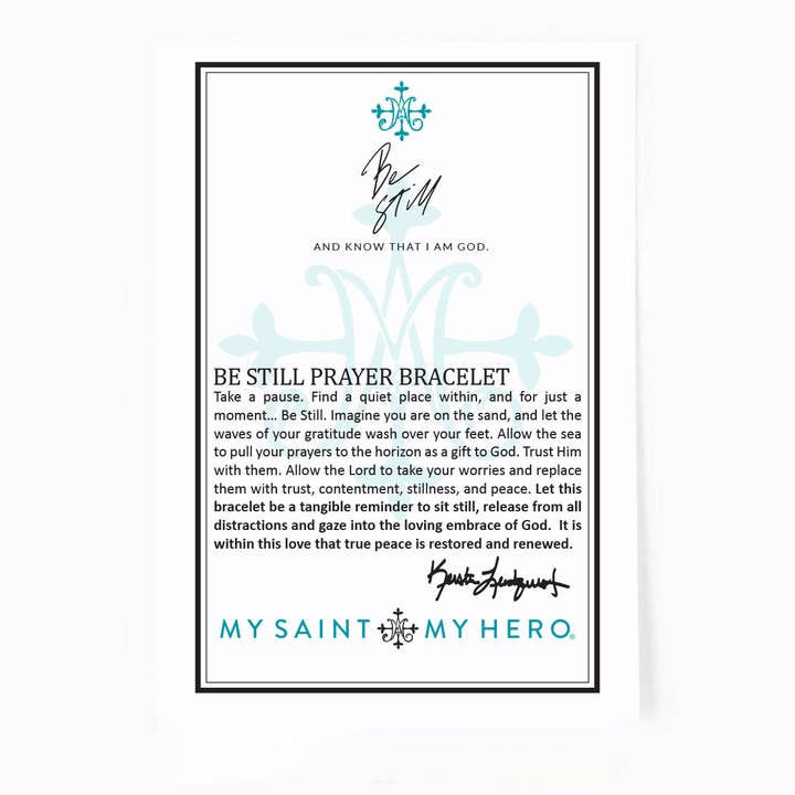 My Saint My Hero - Wholesale Beaded Bracelet - Be Still Prayer Bracelet - Gold & Black Agate1