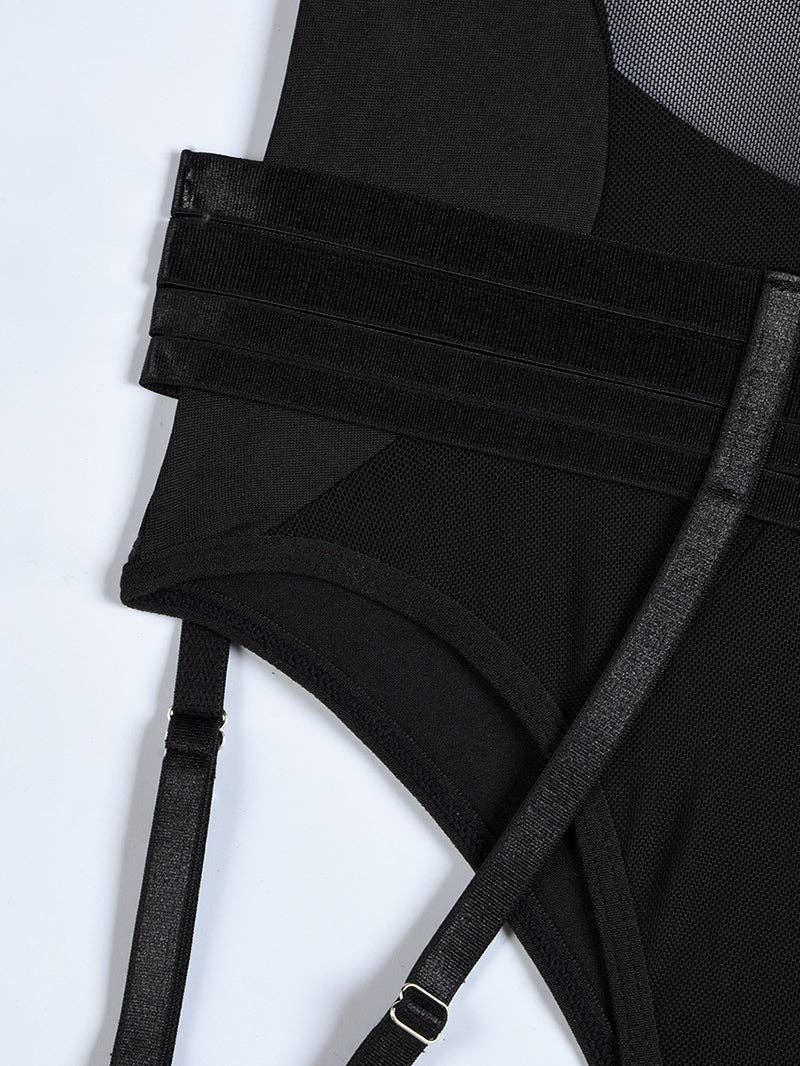 Tourtiwi - Wholesale Lingerie Bodysuit - Women's - Sexy Mesh Halter Lingerie Bodysuit7