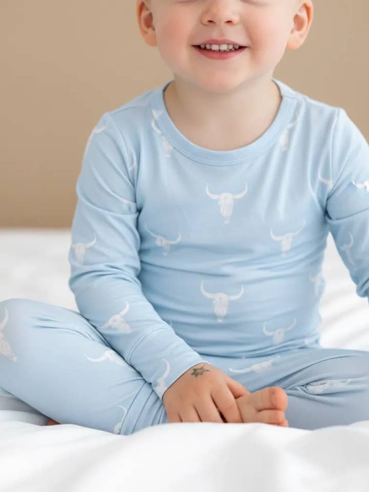 Longhorn Two Piece Pajamas for wholesale by Nomad Baby