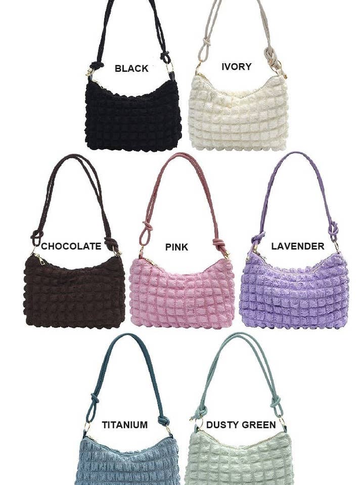 Cloud Puffy Pleated Crossbody Shoulder Bag for wholesale by Vanilla Monkey