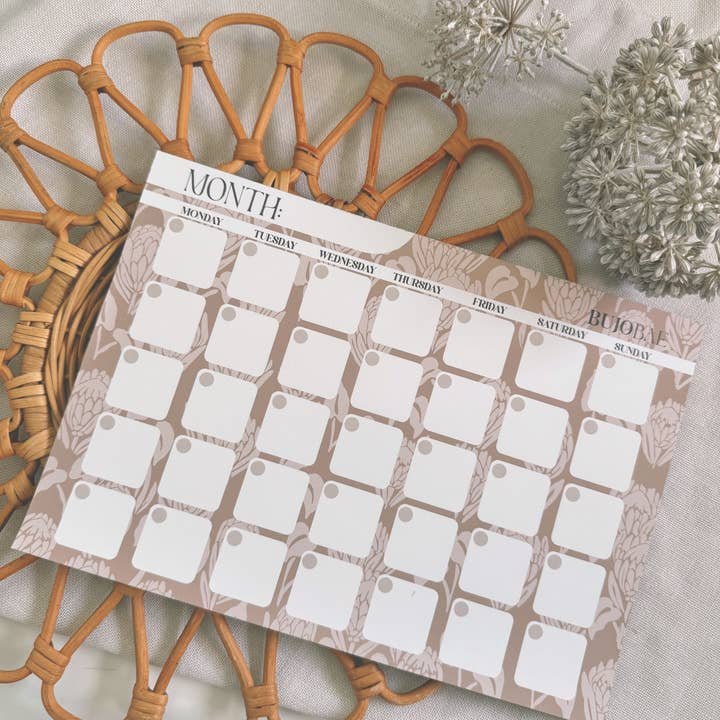 Bujo Bae - Wholesale Notepad - BAE in Latte | Monthly Notepad