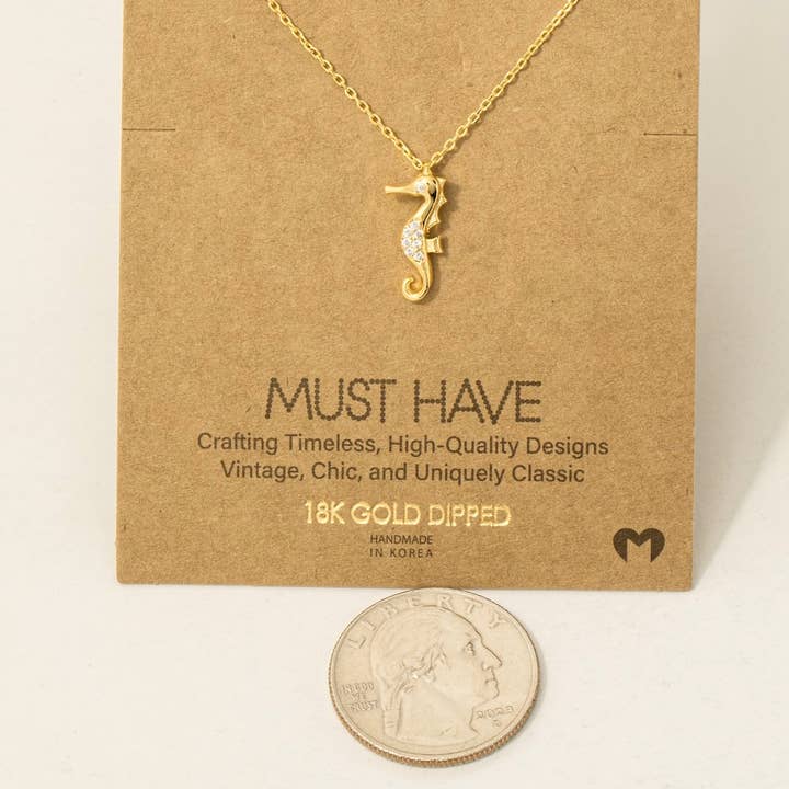Fame Accessories - Wholesale Pendant/Charm Necklace - Mini Sea Horse Pendant Necklace2