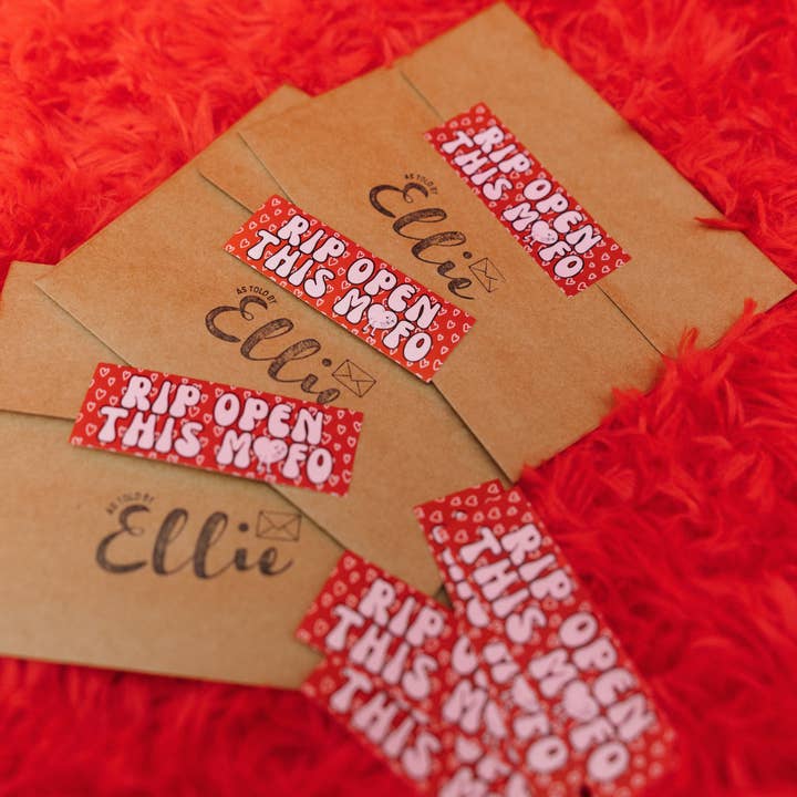 Valentines Envelope Sticker Seal, Rip Open This Mofo for wholesale by As Told By Ellie
