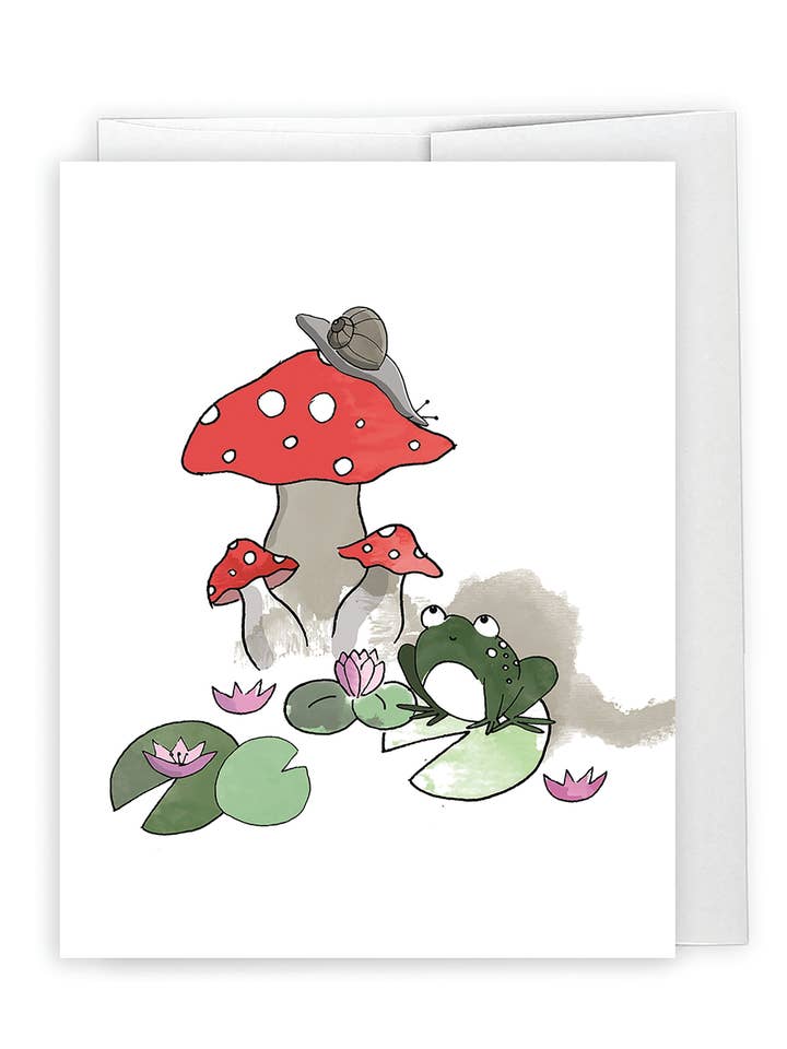 hora de cuentos | tarjeta diaria con rana y hongo para venta al por mayor de Evil Llama and Friends