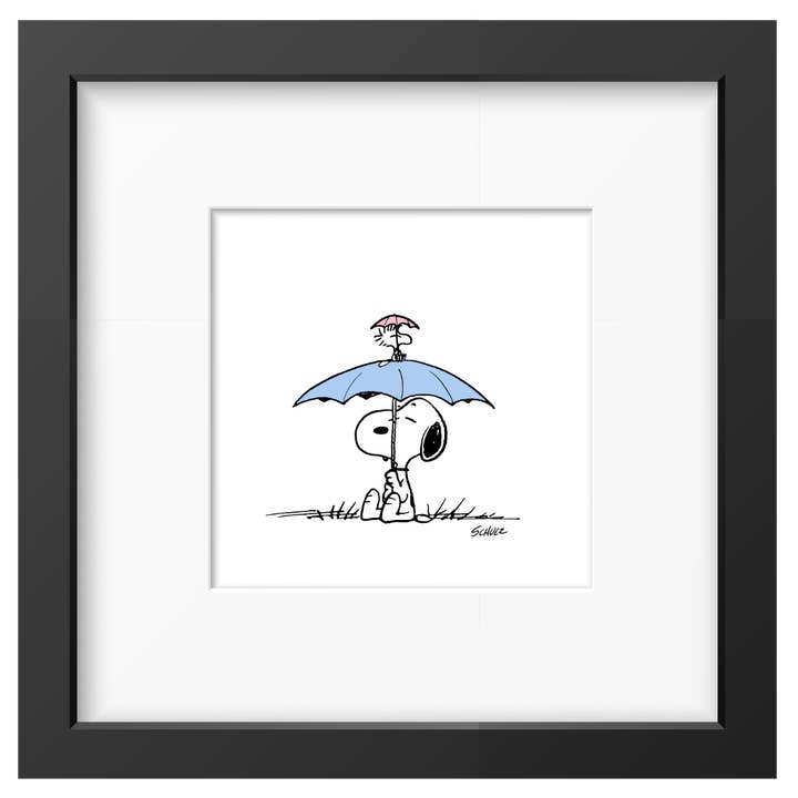 Peanuts Umbrella Framed Print Handmade for wholesale by Magpie
