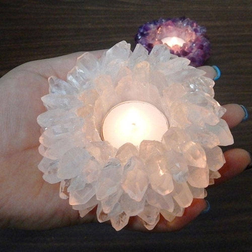 Rock Paradise - Wholesale Candle Holder - Clear Quartz Crystal Point Candle Holder0